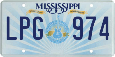 MS license plate LPG974