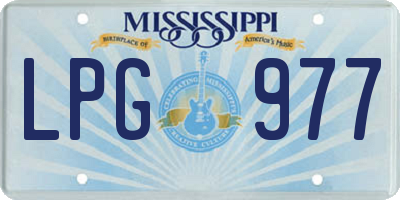 MS license plate LPG977