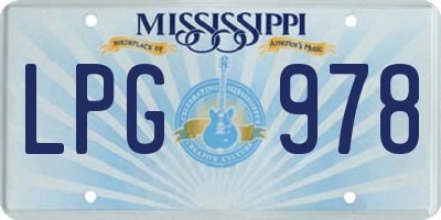 MS license plate LPG978