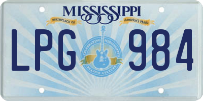 MS license plate LPG984