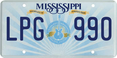 MS license plate LPG990