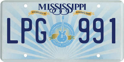 MS license plate LPG991