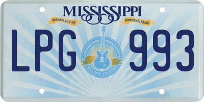 MS license plate LPG993