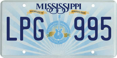 MS license plate LPG995