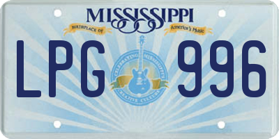 MS license plate LPG996