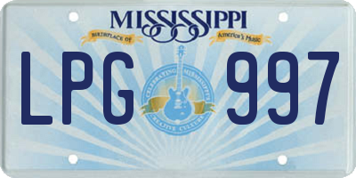 MS license plate LPG997