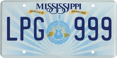 MS license plate LPG999
