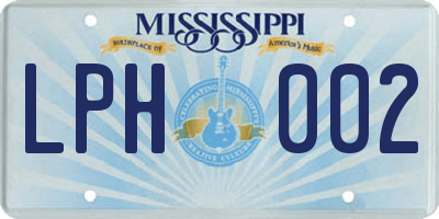 MS license plate LPH002
