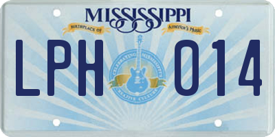 MS license plate LPH014