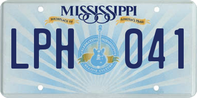MS license plate LPH041