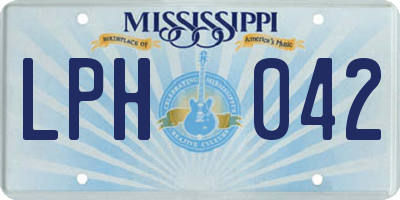 MS license plate LPH042