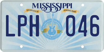 MS license plate LPH046