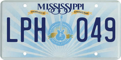 MS license plate LPH049