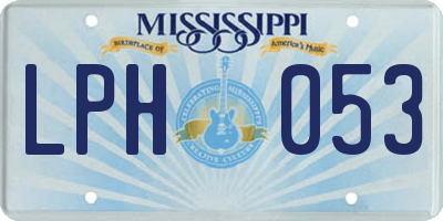 MS license plate LPH053