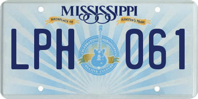 MS license plate LPH061