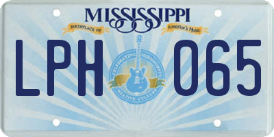 MS license plate LPH065