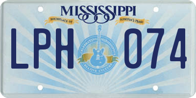 MS license plate LPH074
