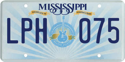 MS license plate LPH075