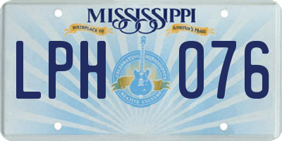 MS license plate LPH076