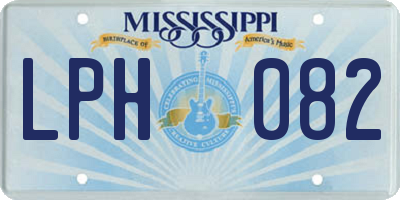 MS license plate LPH082