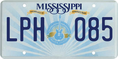 MS license plate LPH085