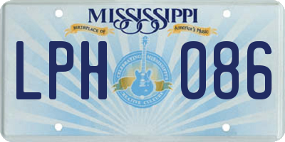 MS license plate LPH086