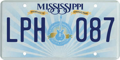 MS license plate LPH087