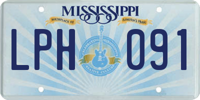 MS license plate LPH091