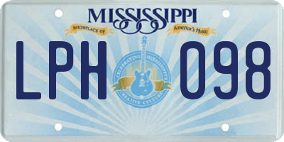 MS license plate LPH098