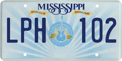 MS license plate LPH102