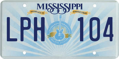 MS license plate LPH104
