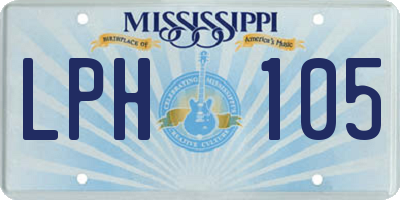 MS license plate LPH105