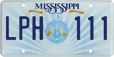 MS license plate LPH111