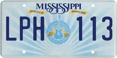 MS license plate LPH113
