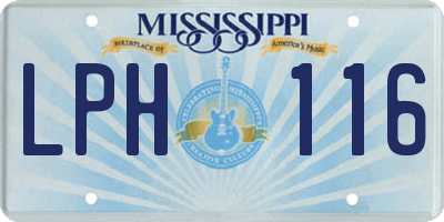 MS license plate LPH116