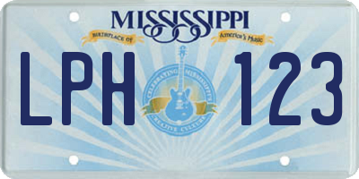 MS license plate LPH123