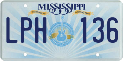 MS license plate LPH136