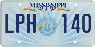 MS license plate LPH140