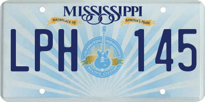 MS license plate LPH145