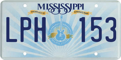 MS license plate LPH153