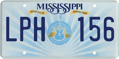 MS license plate LPH156