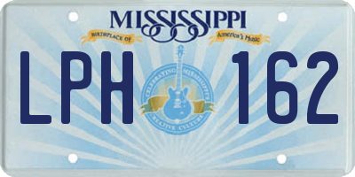 MS license plate LPH162
