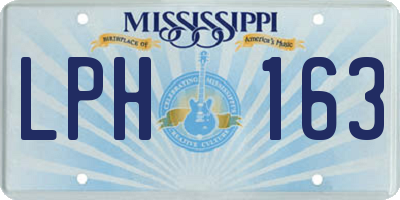 MS license plate LPH163