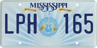 MS license plate LPH165