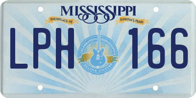 MS license plate LPH166