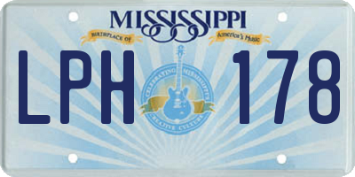 MS license plate LPH178