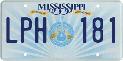 MS license plate LPH181