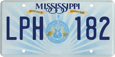 MS license plate LPH182