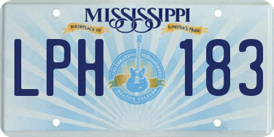 MS license plate LPH183