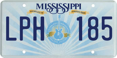 MS license plate LPH185